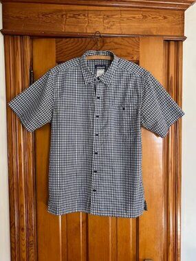 Patagonia Puckerware® Short Sleeve Organic Cotton Buck Shot Plaid Shirt Men's M